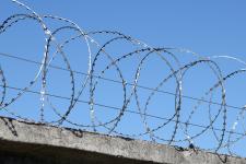 Барьер Гюрза 450/3 на бетонном заборе